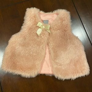 Tahari Faux Fur Vest, Dusty Pink